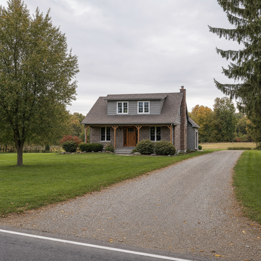 A calm single-family home exterior on a quiet Atlanta street, representing the household size and daily water use that decides how often a septic tank needs pumping
