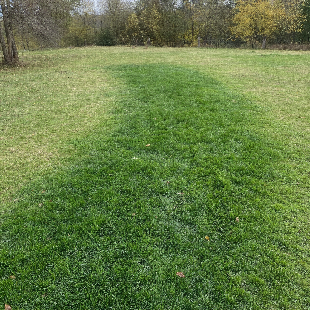 A soggy, unusually green patch of lawn over the drain field of a Atlanta home, a sign the septic tank needs pumping